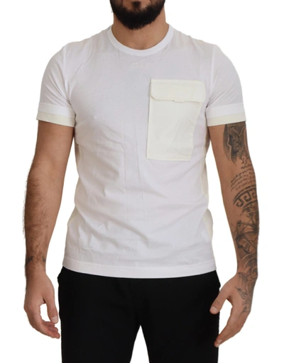 DOLCE & GABBANA WHITE FLAP POCKET SHORT SLEEVES T-SHIRT