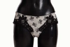 DOLCE & GABBANA WHITE FLORAL LACE SATIN BRIEFS UNDERWEAR