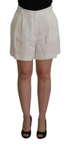 Dolce & Gabbana White High Waist Culotte Cotton Shorts In White