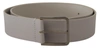Dolce & Gabbana White Leather Wide Silver Metal Buckle Belt In White