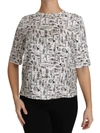 DOLCE & GABBANA WHITE MUSICAL INSTRUTS PRINT BLOUSE