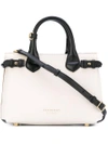 BURBERRY BURBERRY THE SMALL BANNER IN LEATHER AND HOUSE CHECK - WHITE,405516411991769