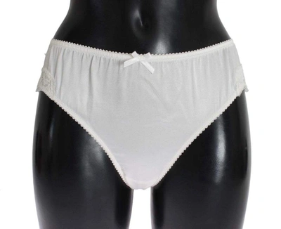Dolce & Gabbana White Satin Stretch Underwear Trouseries