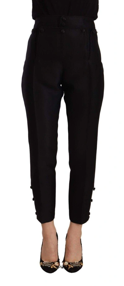 Dsquared² Black Wool High Waist Skinny Women Pants