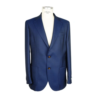 EMILIO ROMANELLI BLUE WOOL BLAZER