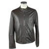 Emilio Romanelli Elegant Brown Leather Zip Jacket In Brown