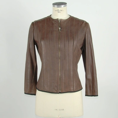 Emilio Romanelli Brown Genuine Leather Jackets & Coat