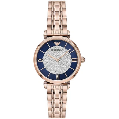 Emporio Armani Gianni T-bar Quartz Ladies Watch Ar11423 In Bronze