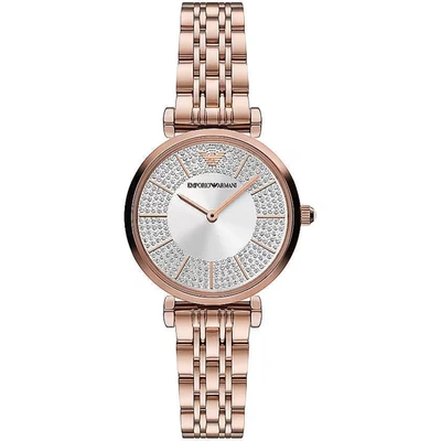 Emporio Armani Steel Quartz Women's Watch In Bronze