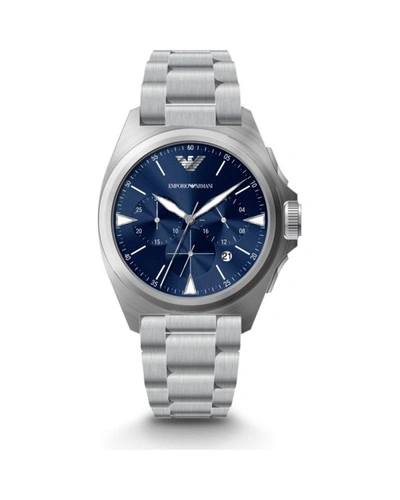 Emporio Armani Silver Steel Chronograph Watch