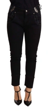 Ermanno Scervino Chic Black Low Waist Skinny Jeans In Black