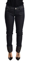 Ermanno Scervino Chic Dark Blue Low Waist Skinny Jeans In Black