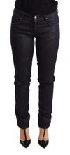 Ermanno Scervino Chic Dark Blue Low Waist Skinny Jeans In Black