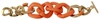 Ermanno Scervino Gold Orange Chain Wide Brass Plastic Bracelet In Orange