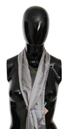 ERMANNO SCERVINO ERNO SCERVINO METALLIC SILVER SILK NECK WRAP SHAWL SCARF