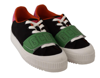 Gcds Multicolor Suede Low Top Lace Up  Sneakers Shoes In Multicolor