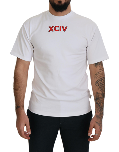 Gcds White Logo Print Cotton Short Sleeves T-shirt