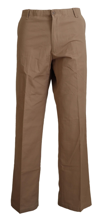 GF FERRE' BROWN COTTON STRAIGHT FIT CHINOS  PANTS