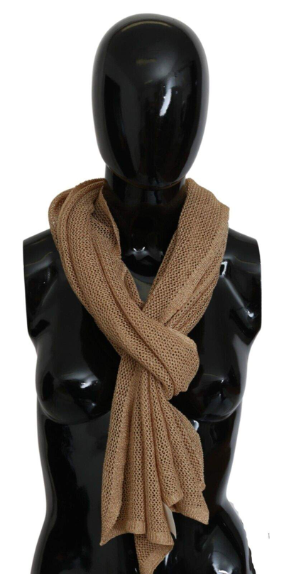 Gf Ferre' Brown Neck Wrap Winter Shawl Foulard Scarf