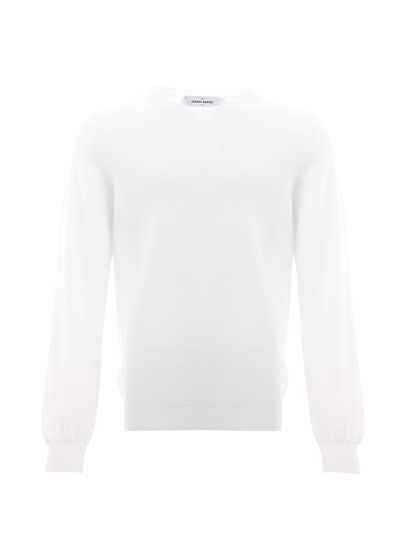 Gran Sasso White Cotton Jumper Knitwear