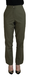 LAURÈL GREEN COTTON HIGH WAIST WOMEN TAPERED trousers