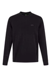Hugo Boss Black Cotton Logo Details Sweatshirt In Black