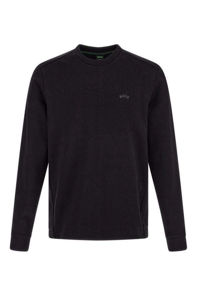 Hugo Boss Black Cotton Logo Details Sweatshirt