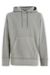 HUGO BOSS GREY COTTON LOGO DETAILS HOODED SWEATSHIRT