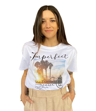 Imperfect Cotton Tops & Women's T-shirt In White