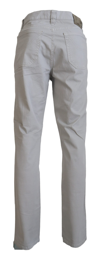 Jeckerson Gray Cotton Tapered  Casual Pants In Gray