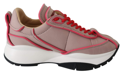 Jimmy Choo Ballet Pink And Red Raine Trainers