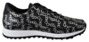 Jimmy Choo Black And Silver Leather Monza Sneakers In Black