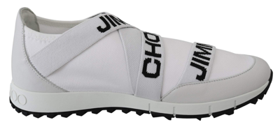 Jimmy Choo Toronto White/black Nappa/knit Trainers In Blue And White