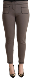 John Galliano Gray Cotton Mid Waist Stretch Leggings Cropped Pants In Gray