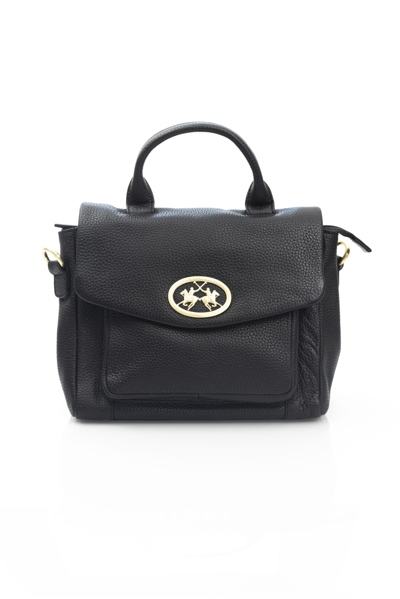 La Martina Elegant Leather Crossbody Women's Bag In Black