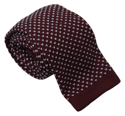 Lanvin Dotted Classic Neckmen's Adjustable Men Silk Men's Tie In Bordeaux