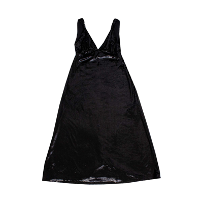 Lardini Black Embellished Velvet Effect Dress