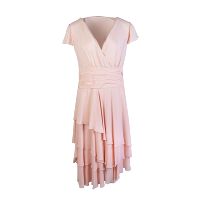 Lardini Pink Ruffled Short Sleeves Dress