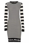 Love Moschino Elegant Striped Knit Dress With Long Sleeves In Black