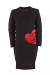 Love Moschino Black Wool Dress In Black