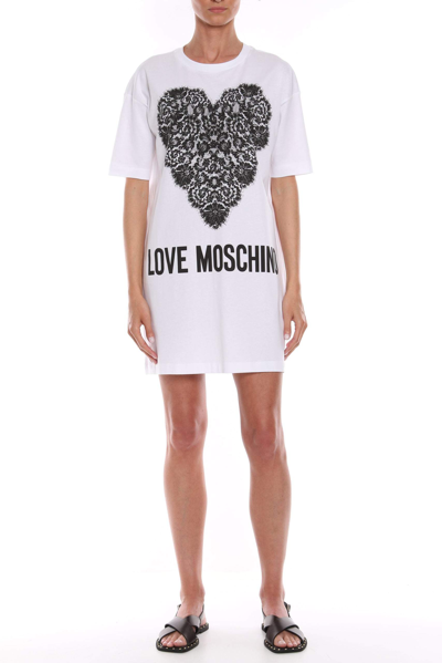 Love Moschino White Cotton Dress