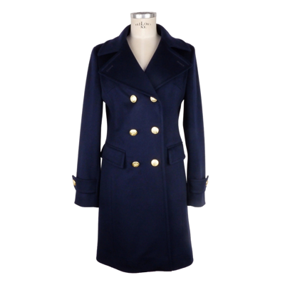 Made In Italy Elegant Blue Virgin Wool Ladies Women's Coat