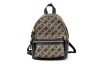 Marc Jacobs Signet Mini Black Logo Printed Leather Shoulder Backpack Bookbag In Black