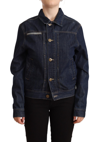 Master Coat Dark Blue Button Down Long Sleeves Denim Jacket In Blue