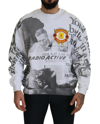 MSGM WHITE COTTON CREWNECK PULLOVER SWEATSHIRT SWEATER