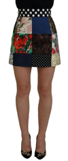 DOLCE & GABBANA MULTICOLOR MAJOLICA PATCHWORK MINI SKIRT