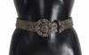 DOLCE & GABBANA MULTICOLOR WIDE CRYSTAL BUCKLE SEQUINED BELT