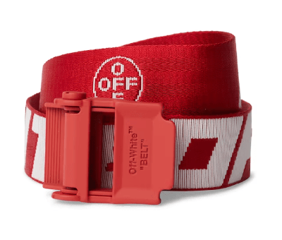 Off-white Red Polyamide Belt In White