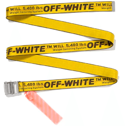 Off-white Yellow Polyamide Belt In White