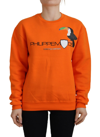 PHILIPPE MODEL ORANGE PRINTED LONG SLEEVES PULLOVER SWEATER